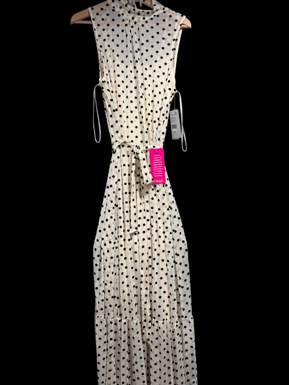 julia jordan Cream Maxi Dress with Black Polka Dots